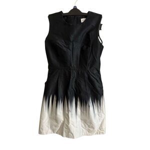 MILLY Ombre Painting‎ Coco Dress Black White Sleeveless Fit & Flare Size 8